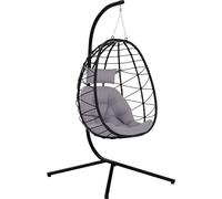 Outsunny Silla colgante 98x95x198 cm gris