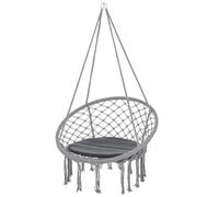 Outsunny Silla Colgante Redondo de Ø60 cm con Cojín 80x80x42 cm Gris