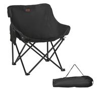 Outsunny Silla de Camping Plegable con Bolsa de Transporte y Marco de Acero Carga 110 kg para Campamento Pícnic Senderismo Negro Aosom España
