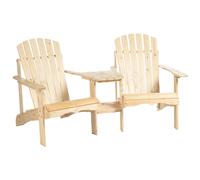 Outsunny Silla de jardín con mesa y agujero para sombrilla 2 plazas conjunto de sillas de jardín muebles de jardín 170x87x92 cm Aosom España