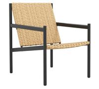 Outsunny silla de ratán de jardín individual silla para exterior resistente a la intemperie con reposabrazos respaldo inclinado y estructura de acero carga 120 kg para terraza patio balcón natural