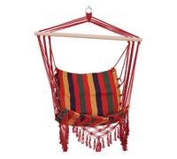 Outsunny Silla Colgante de Algodón Silla Columpio Poliéster para Interior Exterior Terraza Carga 120 kg Multicolor Aosom España