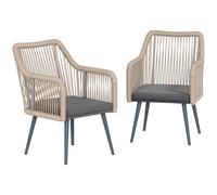 Outsunny Sillas de Comedor para Exterior en Acero, para Patio, Balcón, Terraza, Exterior, 54x65x80cm, Gris oscuro Aosom España