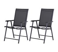 2 Sillas Plegables Camping Outsunny - negro - Camping MKP