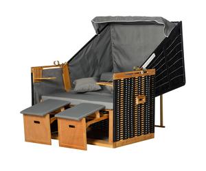 Outsunny Sillón de Jardín para 2 personas incluye cojines rollo para el cuello y reposapiés resistente a la intemperie Gris claro Aosom España