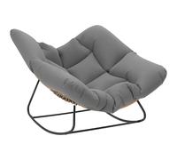 Outsunny Sillón mecedor con cojín resistente a la intemperie, hasta 120 kg, para salón, jardín, césped, Gris Aosom España