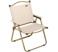 Outsunny Sillón Plegable de Camping, Silla de Pesca con Reposabrazos, Tela Oxford y Estructura de Acero, 54 x 59 x 78 cm, Color Caqui