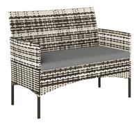 Outsunny Sofá de Jardín 2 Plazas de Resina Trenzada con Cojines, 115x63x85 cm, Gris Claro Aosom España