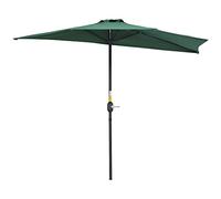 Outsunny Sombrilla Semicircular 269x138x236 cm Parasol con Manivela para Exterior Terraza Patio Piscina Resistente al Sol Verde Aosom España