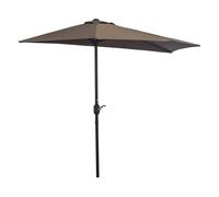 Outsunny Sombrilla 269x138x236 cm Parasol de Jardín con Manivela y Forma Semicircular para Exterior Terraza Patio Piscina Café