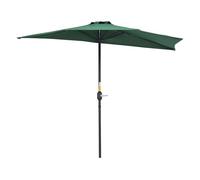 Outsunny Sombrilla Semicircular 269x138x236 cm Parasol con Manivela para Exterior Terraza Patio Piscina Resistente al Sol Verde Aosom España