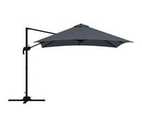 Outsunny Sombrilla cuadrada inclinable 360° base manivela - aluminio dim. 3L x 3W x 2,6H m gris oscuro
