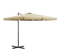 Outsunny - Sombrilla cuadrada reclinable con manivela para jardín, balcón, terraza, aluminio, 3 x 3 x 2,56 m, color beige, caqui, 300x300x256cm