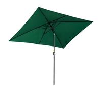 Outsunny sombrilla de aluminio 195x295x253 cm parasol rectangular de jardín inclinable con manivela y poste desmontable para terraza piscina patio exterior verde