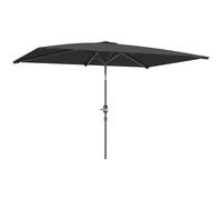 Outsunny Sombrilla de Aluminio 198x294x255 Parasol Rectangular de Jardín Inclinable con Manivela y Poste Desmontable Gris