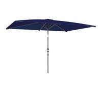 Outsunny Sombrilla de Aluminio 198x294x255 Parasol Rectangular de Jardín Inclinable con Manivela y Poste Desmontable Azul Marino
