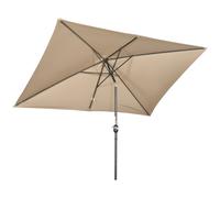 Outsunny Sombrilla de Aluminio 200x300x240 cm Parasol Rectangular de Jardín Inclinable con Manivela y Poste Desmontable Caqui Aosom España