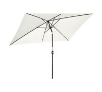 Outsunny Parasol Rectangular Sombrilla de Jardín Inclinable con Manivela y Poste Desmontable 200x300x240 cm Crema Aosom España