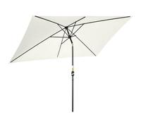 Outsunny Sombrilla de Aluminio 200x300x253 cm Parasol Rectangular de Jardín Inclinable con Manivela y Poste Desmontable Anti-UV para Terraza Piscina Patio Exterior Crema