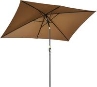Outsunny Sombrilla de jardín 198x294x255 cm café