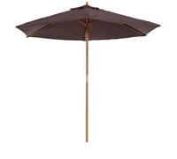 Outsunny Sombrilla de Jardín Ø250x230 cm Parasol | 6 Varillas, Poste Desmontable, Anti-UV, Impermeable, Marco de Madera, para Playa, Patio