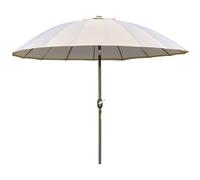 Outsunny Sombrilla de Jardín Ø250x240 cm con Manivela Ángulo Ajustable 18 Varillas Protección Solar para Patio Exterior Crema Aosom España