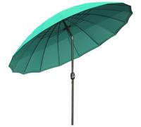 Outsunny Sombrilla de Jardín Ø250x240 cm con Manivela Parasol con Ángulo Inclinable con 18 Varillas para Exterior Verde