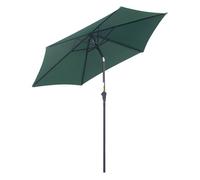 Outsunny Sombrilla Parasol Reclinable Manivela Aluminio Tela Poliéster Jardín Patio Terraza 2.7x2.35m Verde Aosom España
