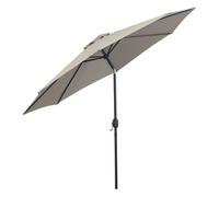 Outsunny Sombrillas para Jardin Ø300x250 cm con Manivela Parasol Exterior con Mecanismo de Inclinación y Poste Desmontable de Metal para Terraza Piscina Patio Gris Claro Aosom España