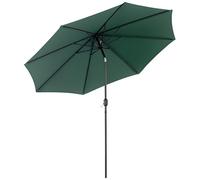 Outsunny Sombrilla de Jardín Ø300x250 cm con Manivela Parasol Exterior con Mecanismo de Inclinación y Poste Desmontable de Metal para Terraza Piscina Patio Verde