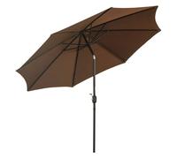 Outsunny Sombrilla de Jardín Ø300x250 cm M anivela para Terraza | Parasol Exterior, Mecanismo de Inclinación, Poste Desmontable de Metal, Piscina Patio