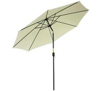 Outsunny Sombrilla de Jardín Ø300x250 cm con Manivela Parasol Exterior con Mecanismo de Inclinación y Poste Desmontable de Metal para Terraza Piscina Patio Beige