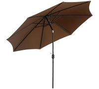 Outsunny Sombrilla de Jardín Ø300x250 cm M anivela para Terraza | Parasol Exterior, Mecanismo de Inclinación, Poste Desmontable de Metal, Piscina Patio
