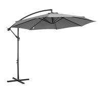 Outsunny Sombrilla de Jardín Ø300x250 cm Parasol Excéntrico Inclinable con Manivela Base Cruzada y Soporte de Acero Protección Solar Aosom España