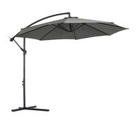 Outsunny Sombrilla de Jardín Ø300x250 cm Parasol Excéntrico Inclinable con Manivela Base Cruzada y Soporte de Acero Protección Solar para Terraza