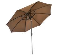 Outsunny Sombrilla de Jardín con Manivela Techo Inclinable Ø300x240 cm Marrón para Patio Terraza Exterior Aosom España