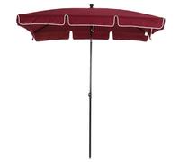 Outsunny Sombrilla Rectangular de Jardín 198x130x240 cm Parasol de Aluminio con Inclinación para Terraza Patio Exterior Rojo Vino Aosom España