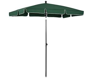 Outsunny Sombrilla de Jardín de Aluminio 198x130x245 cm Parasol de Jardín Rectangular con Función de Inclinación para Terraza Patio Exterior Verde