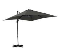 Outsunny Sombrilla de Jardín de Aluminio 245x245x245 cm Parasol Excéntrico con Manivela Giratorio 360° Inclinación de 5 Niveles Tela Desmontable Gris