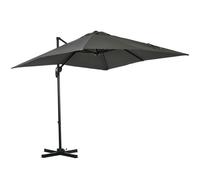Outsunny Sombrilla de Jardín de Aluminio Parasol Excéntrico con Manivela y Poste Giratorio e Inclinable 245x245x245 cm Gris Aosom España