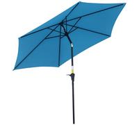 Outsunny Sombrilla de Jardín Reclinable con Manivela Ø260x235 cm Azul