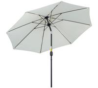 Outsunny Sombrilla de jardín Sombrilla recta Sombrilla inclinable aluminio fibra de vidrio poliéster diámetro 2,65 m color crema