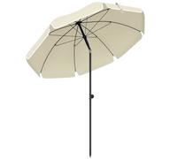 Outsunny Sombrilla de playa Ø150 cm repelente al agua plegable Sombrilla con ancla de arena inclinación ajustable bolsa de transporte Beige Aosom España