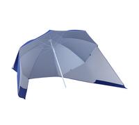 Outsunny Sombrilla de Playa 2 en 1 Toldo Portátil Anti-UV Ø210x222cm Azul