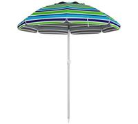 Outsunny Sombrilla de Playa con Reclinación 45° Ø178x205 cm Multicolor