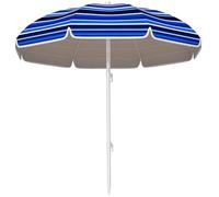 Outsunny Sombrilla de Playa Grande Ø180 cm Plegable UV50+ Multicolor