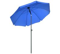 Outsunny Sombrilla de Playa Grande Ø180 cm Sombrilla de Terraza Exterior con Ángulo Ajustable Protección UV50+ Impermeable Mástil de Ø32 mm Azul
