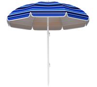 Outsunny Sombrilla de Playa Grande con Protección UV UPF50+ Inclinación Ajustable y Bolsa de Transporte Ø180x196 cm Multicolor