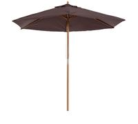Outsunny Sombrilla de Jardín Ø250x230 cm Parasol | 6 Varillas, Poste Desmontable, Anti-UV, Impermeable, Marco de Madera, para Playa, Patio