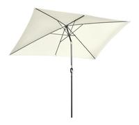 Outsunny Sombrilla de Terraza Exterior 198x294 cm Parasol de Terraza Exterior con Ángulo Ajustable Mástil de Aluminio y Anti-UV Sombrilla para Jardín Patio Crema